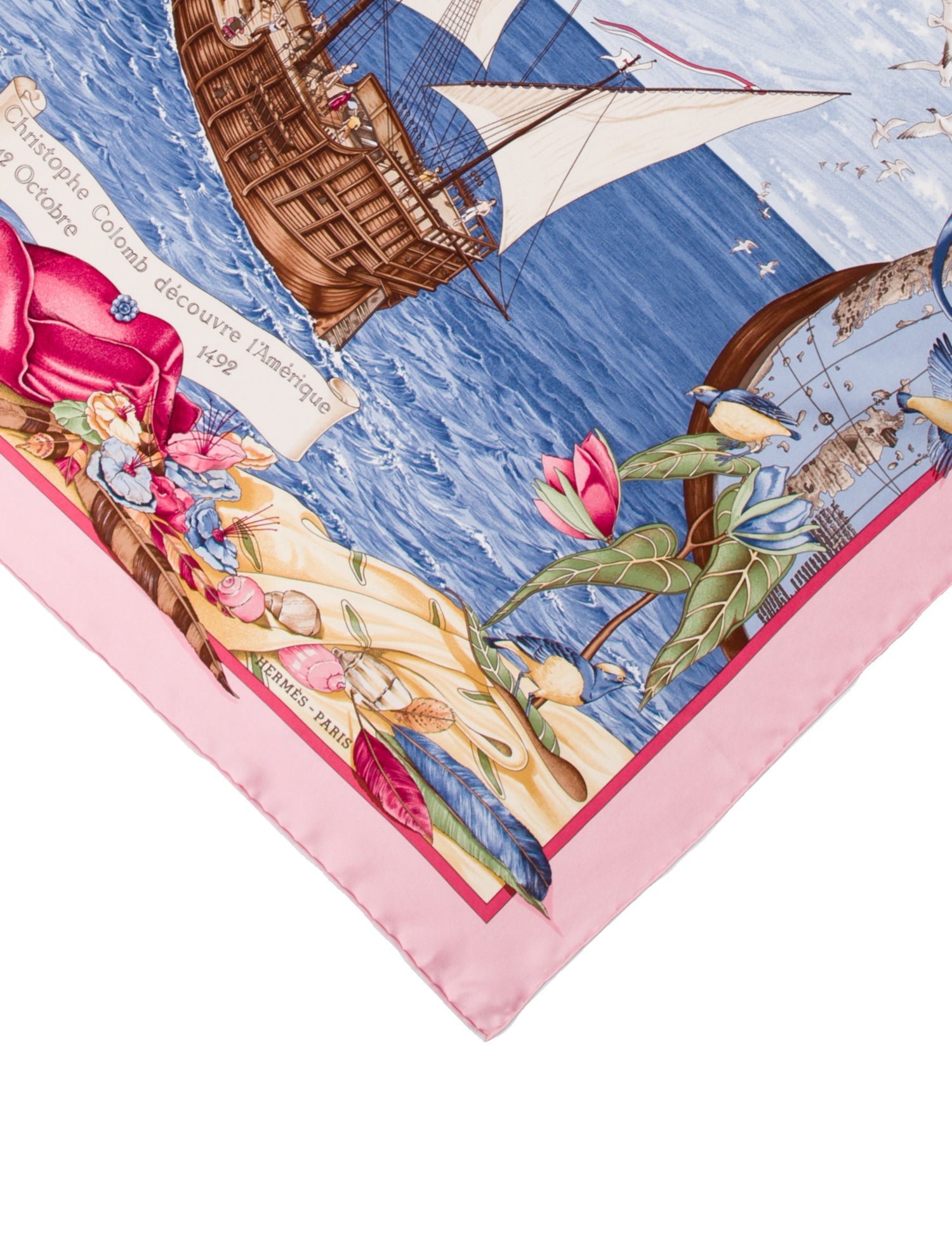 Hermès Christophe Colomb Decouvre l’Amerique Silk Scarf
